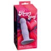 Lilla vibrator med sugekop Heart Guy Purple fra You2Toys i bølget silikone