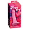 Heart Guy Pink vibrator med sugekop i pink flydende silikone