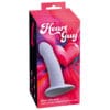 Heart Guy Blue vibrator med sugekop i blå flydende silikone