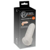 Rebel Mens Gear fortykkelsessleeve i transparent TPE med testikelring