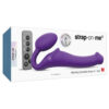 Strap-On-Me bøjelig strap-on vibrator med fjernbetjening i lilla silikone