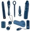 Midnight Blue dildo og vibrator sæt alle 9 dele