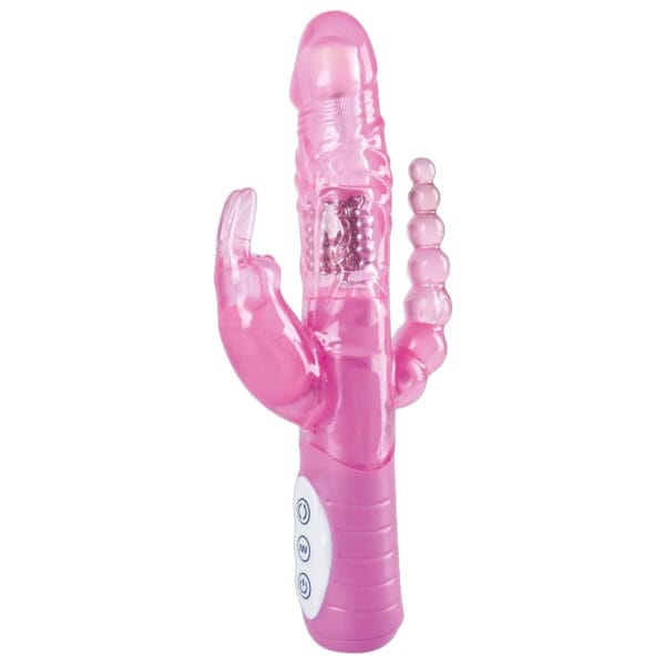 3 x Lust Rabbit Perlevibrator Dildo med Analvibrator