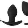 Black Velvet Anal Plug sæt med 3 plugs og Vibrator