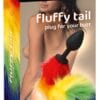 Fluffy Tail Anal Plug med Regnbue Farvet Hale
