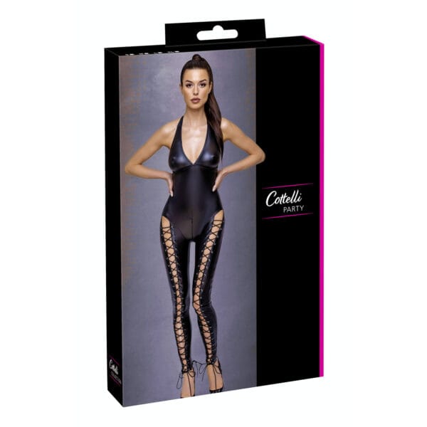 Wetlook Catsuit med Snøredetaljer
