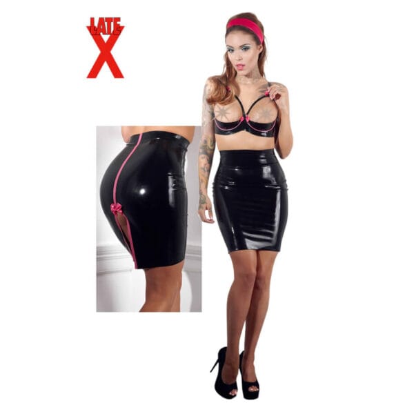 Latex Nederdel i Sort