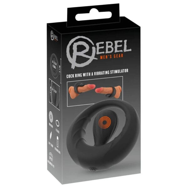 Rebel Mens Gear Penisring med Vibrerende Stimulator